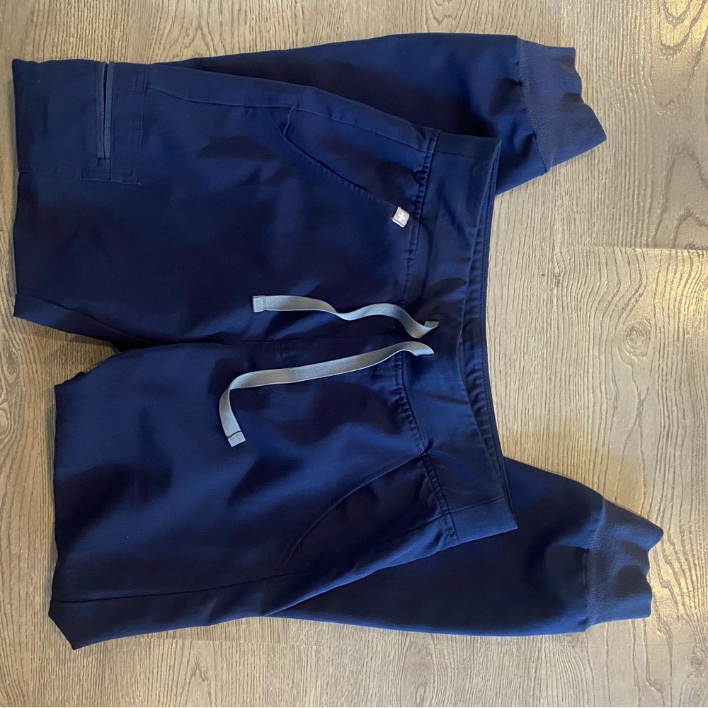 Figs Blue Sweatpants Elastic Waistband Joggers